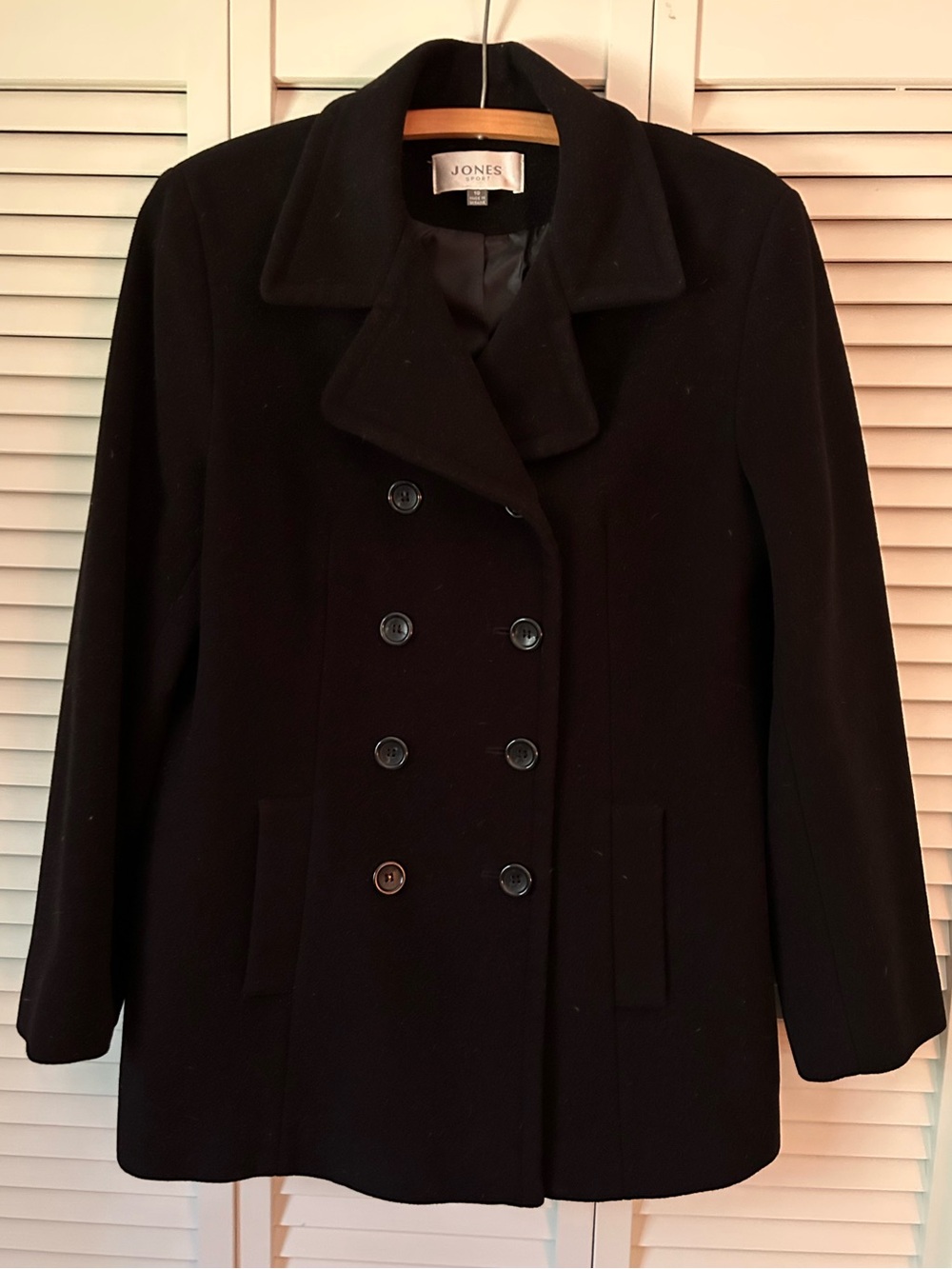 Jones Sport Black Pea Coat.